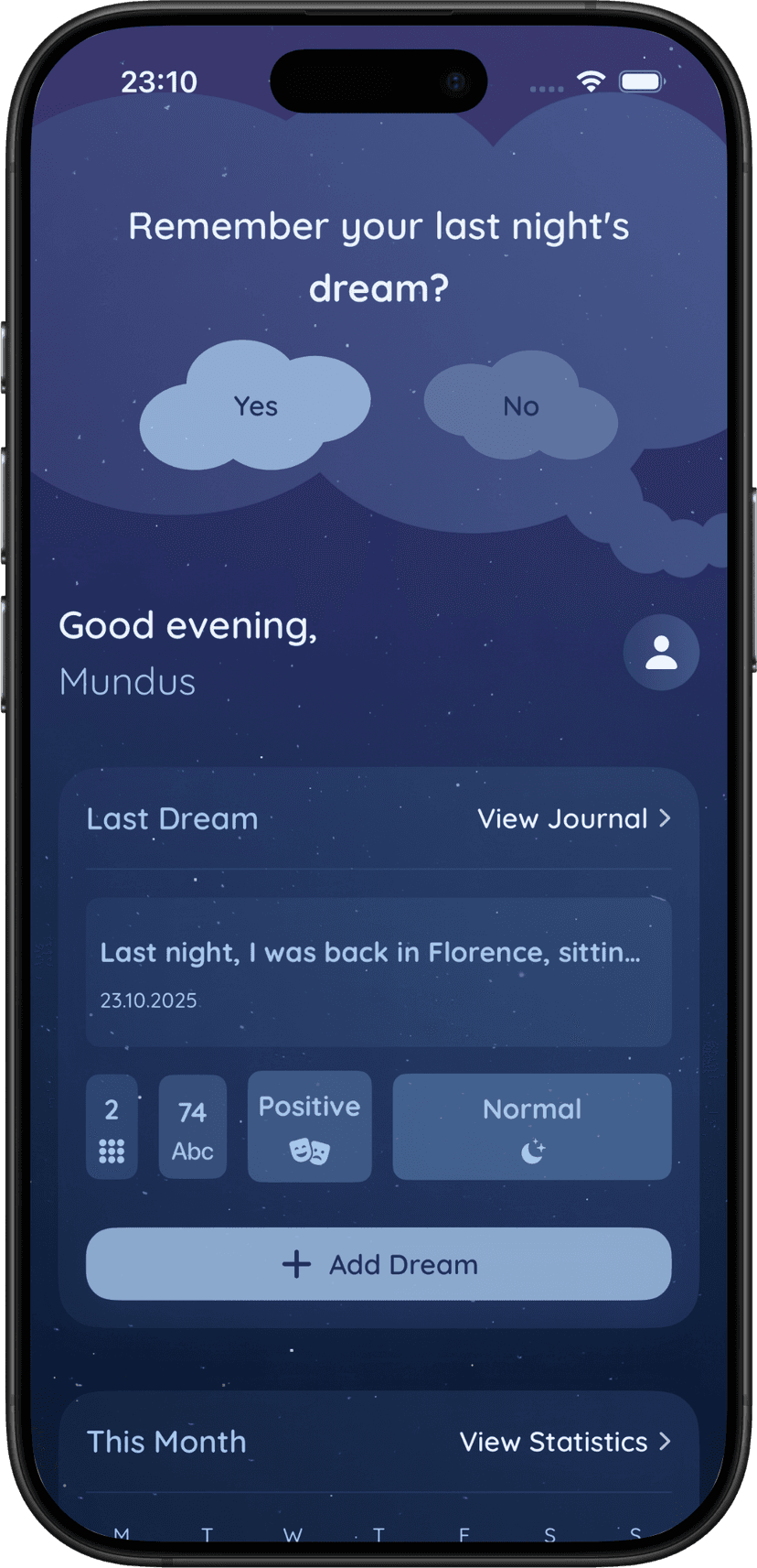 Onyra lucid dreaming app interface showing AI-powered dream analysis, dream journal, and lucid dreaming techniques on iOS