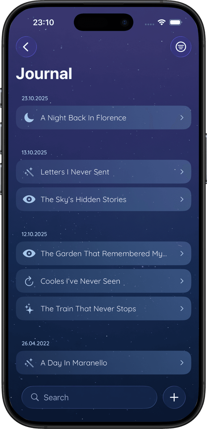 Onyra dream journal app interface with AI-powered dream analysis, voice recording, and personalized dream interpretation features